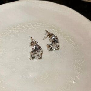 #08 Clear Crystal Shard Drop Earrings – Silver Tone (S925 Silver Post)